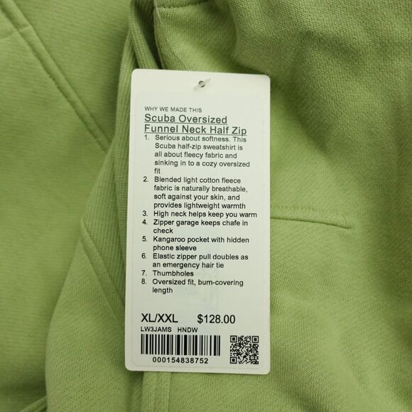 New Lululemon Size XL / XXL Scuba Oversized Funnel Neck Half Zip Pullover HNDW - Picture 13 of 13